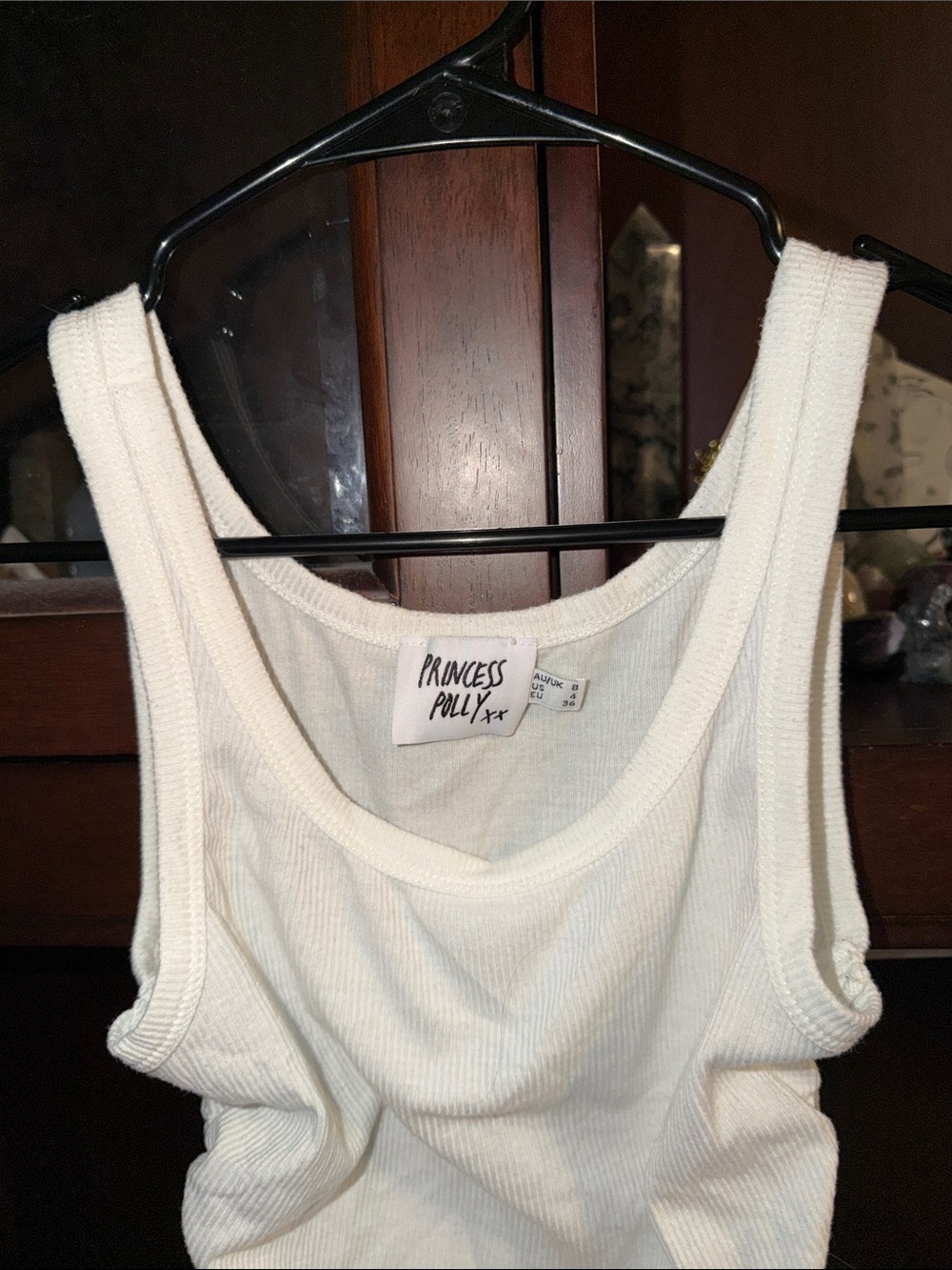 Prince Cream Ribbed Tank with Side Drawstring - Picture 3 of 3